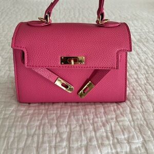 Mini Top Handle Bag Faux Leather Pink Excellent condition!
